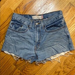 Vintage Distressed Levi’s Cutoff Denim Short